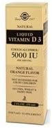Solgar Liquid Vitamin D3 125 mcg (5,000 IU), 2 fl oz, Pack of 2, Natural Orange Flavor