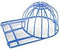 Original Patented Hat Cleaner, Cap Washer Frame for Flat & Curved Hats, Made in USA (Blue)