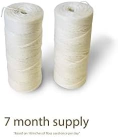 Ohm Earth’s Ohm Floss Refill, Natural Biodegradable Silk Dental Floss for Bamboo/Steel Holder, 110 yds/100m (2-Pack)