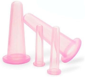 Tnyvm 4Pcs Pink Massage Cupping Set Silicone Mini Facial Cups Face Massager Helper