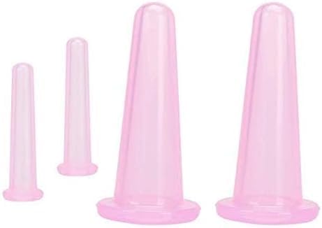 ydzqdxzz 4 Pieces Facial Cupping Therapy Set Anti Cellulite, Silicone Vacuum Cupping Cups