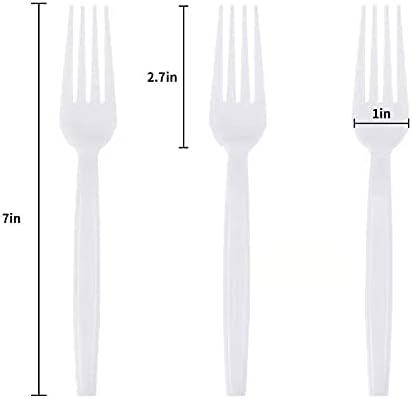 Plastic Spoons Disposable Individually Packaged Spoons White 7-Inch Commercial Take Away Spoons,Super Hard Mass Heavy Individually Wrapped Spoons 100 PCS