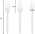 Plastic Spoons Disposable Individually Packaged Spoons White 7-Inch Commercial Take Away Spoons,Super Hard Mass Heavy Individually Wrapped Spoons 100 PCS