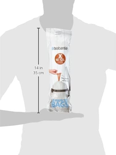Brabantia Trash Can Liner, Code X, 3.2 Gallon, White