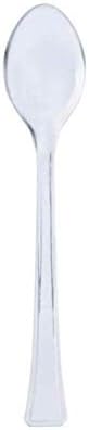 Lillian Tablesettings Mini Spoon | Clear | 48 Count Plastic Serve-ware (Spoons)
