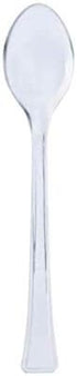 Lillian Tablesettings Mini Spoon | Clear | 48 Count Plastic Serve-ware (Spoons)