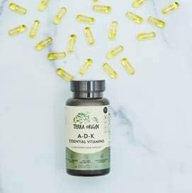 TERRA ORIGIN ADK Essential Vitamins - 60 High Potency Liquid Capsules, Vegan, Non-GMO, Gluten Free, Made in the USA