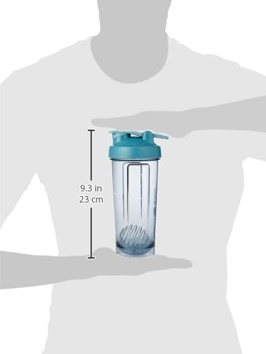 BlenderBottle Pro Series Shaker Bottle - 28-Ounce for Protein Shakes and Pre Workout, Cerulean Blue