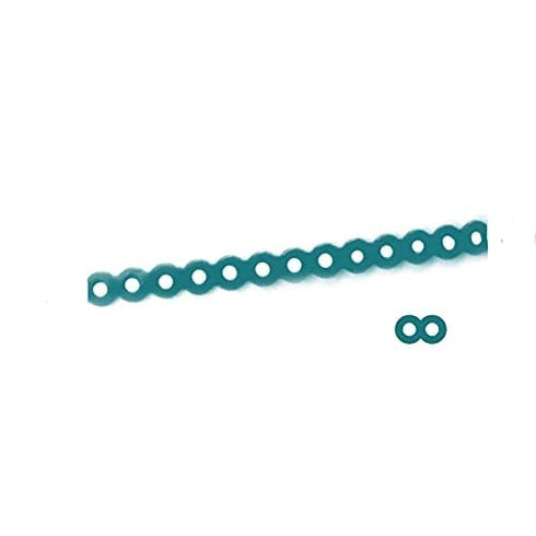 Colourful Elastic Power Chain for Braces, Dental Orthodontic Powerchains, 3 Sizes Ortho Rubber Band (Continuous, Green