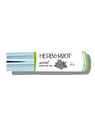Santal Perfume Oil Rollerball - 10ml Herb & Root - Virginia Cedar and Palo Santo, Smoky Woods Fragrance