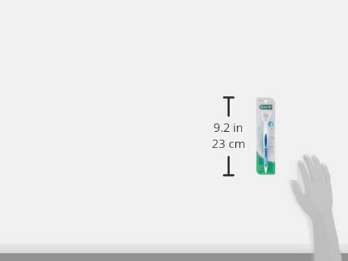 GUM Tongue Cleaner, Dual Action Soft Bristled Tongue Brush with Tongue Scraper, Better Oral Hygiene, Bad Breath