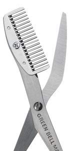 Seki Edge Eyebrow Scissors Comb (SS-605) - Stainless Steel for Trimming Eyebrows, Beards, & Mustaches