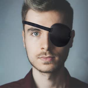 2PCS Soft Medical Eye Patches, Adjustable Amblyopia Lazy Eye Patches for Kids and Adults, Pirate Eye Patches