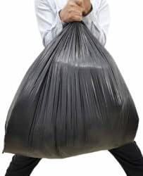100pcs Black Disposable Clean Garbage Bags, Not Leak Bulk Plastic for Home Kitchen Office, Outdoor, Travel