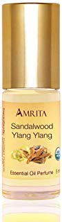 Sandalwood Ylang-Ylang Essential Oil Perfume - USDA Certified Organic & Alcohol-Free - Blended with Premium Therapeutic Quality Essential Oils - Size: 5ML