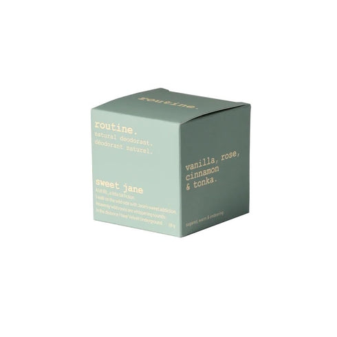 Routine. Natural Deodorant (2 Oz) Sweet Jane, Aluminum Free for Women & Men, Vanilla, Rose, Cinnamon