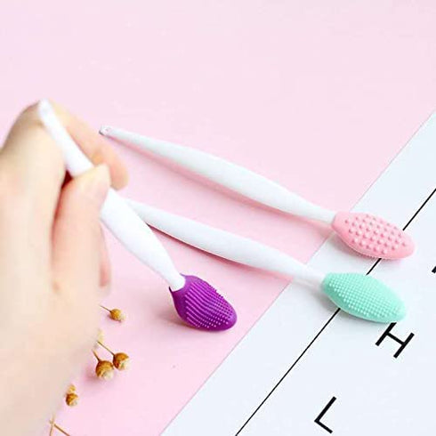 Lip Scrub Brush - Double-Sided Silicone Exfoliating Tool for Smooth, Soft, Bright, and Healthy Lips (3 PCS)