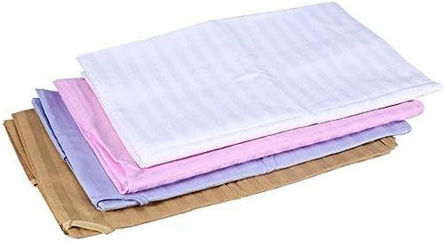 Massage Table Cover with Hole, Soft Cotton Stripe Beauty Massage Bed Sheets, White, 120 x 190