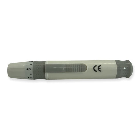 One Step Lancing Device Pen - 5 Depth Settings, Less Pain Design for Accurate Blood Sample, Suitable for All Twist Top