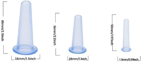 Junfamilee 4Pcs Set Massage Cupping Silicone Mini Facial Cups Face Massager Helper Skin Care Neck Back Eyes Massaging