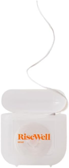 RiseWell Scrubby Floss - Natural PFAS Free, Dentist Designed Xylitol Floss, Mint, 30 Yards