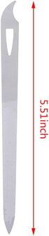 Yeshan Stainless Steel Triple-Cut Long Nail File with Nail Cleaner Tip, 5.5 Inch, Pack of 2