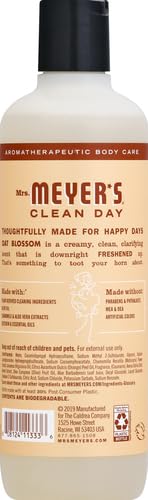 MRS. MEYER'S CLEAN DAY Moisturizing Body Wash 16 oz, Biodegradable Shower Gel with Essential Oils, Oat Blossom Scent