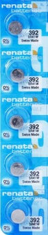 Renata 392 Silver Oxide Watch Battery, 5 Pack
