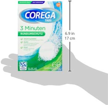 Corega Rapid Denture/Third Teeth Cleaning Sticks, 1x66 Teething Cleaning Tablets, Cleaning in 3 Minutes