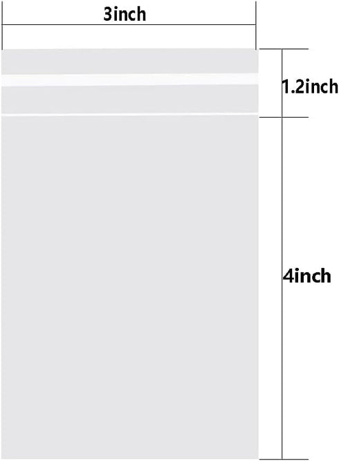 3 x 4-inch Clear Cellophane Bags by BaShiDer, 100Pcs Clear Plastic Bags for Cookie, Candy, Jewelry, Crafts by BaShiDer