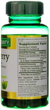 Nature's Bounty Cranberry Fruit 4200 mg with Vitamin C - Softgels, 120 ea (Pack of 4)