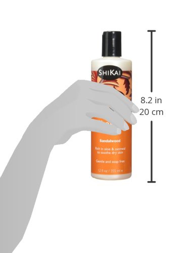 ShiKai Daily Moisturizing Shower Gel (Sandalwood, 12oz) | With Hydrating Aloe Vera & Oatmeal