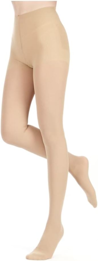 BriteLeafs Sheer Compression Pantyhose 15-20mmHg, Moderate Support, Closed Toe (Beige, Small)