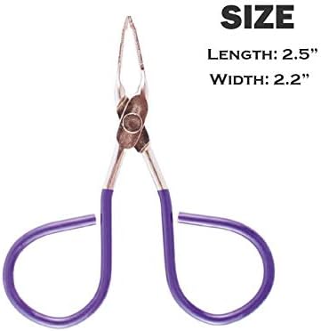 PROFESSIONAL Mini TWEEZERS with Easy Scissor Handle, Precision Eyebrow Tweezers for Men/Women, 58CC Purple