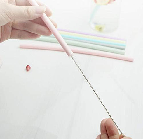 Silicone Straws Reusable Drinking Straw Pack of 6, Soft Beverage Water Drink Straws for 30oz and 20oz Tumblers,
