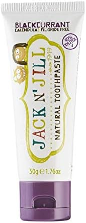 Jack N' Jill Natural Toothpaste for Kids - Fluoride Free, 40% Xylitol, BPA Free - Blueberry & Blackcurrant, 2 Pack,