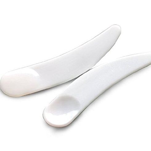 Onwon Mini Curved Cosmetic Scoop Makeup Mask Plastic Spoon, 100 PCS, White