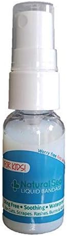 Kids Natural Seal Liquid Bandage Spray - 1oz Moisturizing Barrier Spray for Cuts & Scrapes, Made in USA