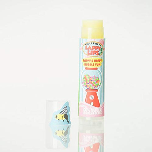 Lappy Lips Organic 100% Natural Lip Balm Chap Stick for Kids, Toddlers (4 flavors) - Organic Essential Oil for Dry