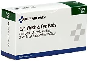 5-Piece Eye Wash Kit with Oval Eye Pads, First Aid Adhesive Strips & Emergency Eye Rinse by First Aid Only
