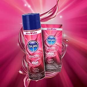 Reaquav8 4.4 Oz (130ml) Skins Skins Excite Tingling Water Based Condom Compatible Lubricant with Technology Fl