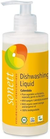 Sonett Organic Dishwashing Liquid, 100% Biodegradable, Calendula, 10 Fl.Oz (6 Count)