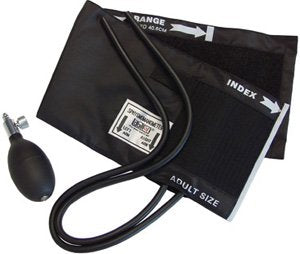 Labtron Accumax BP Cuff & Inflation System - Thigh, Black, Includes Cuff, 2-Tube Bladder, Bulb, & Valve
