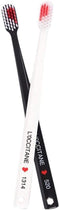 2Pcs Black and White Heart Shaped Toothbrushes, Eco-Friendly Nano Manual Dental Care Brushes, One Size