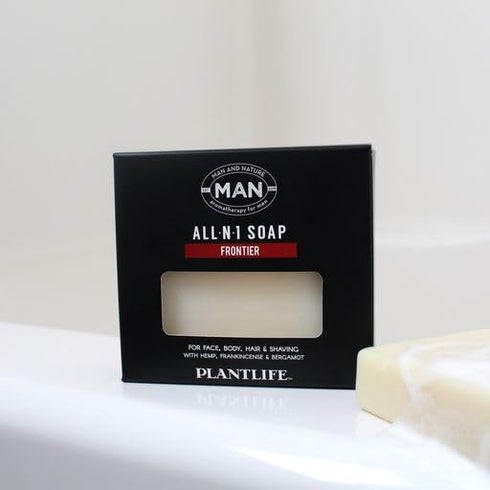 Plantlife Man and Nature All-N-1 Bar Soap - Moisturizing, Soothing, Handcrafted with Plant-Based Ingredients, 4oz