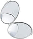 Portable Makeup Compact Double Magnifying Mirror, Foldable Pocket Style, Unique Mother of Pearl Design (Patchwork)
