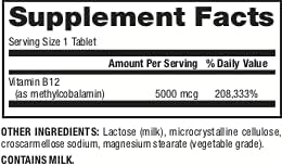 Webber Naturals Vitamin B12 5,000 mcg - 60 Quick Dissolve Tablets for Energy Production & Metabolism