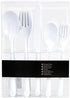 Set 5-in-1 (80) Disposable White Plastic Flatware - Elegant, Durable, and Lightweight Cutlery for Parties, Weddings