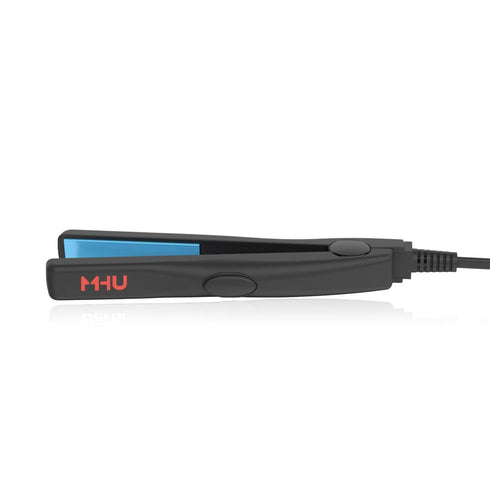 Professional Travel Size Mini Flat Iron, 0.5 inch, Tourmaline Ceramic Hair Straightener, Black