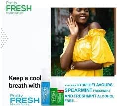 Pretty Fresh 3 Pack of Instant Breath Freshener Mouth Spray Fresh Mint,Fights Bad Breath.